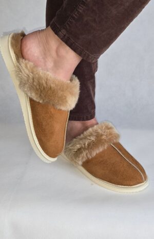 pantofle damskie wsuwane z naturalnej skóry