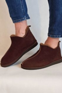 bambosze meskie brazowe ze skory